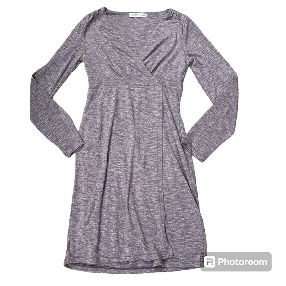 Women's Athleta Wrap It Up Midi Dress Sz XXS Stretch Athleisure L-sleeve Rose - Picture 1 of 9